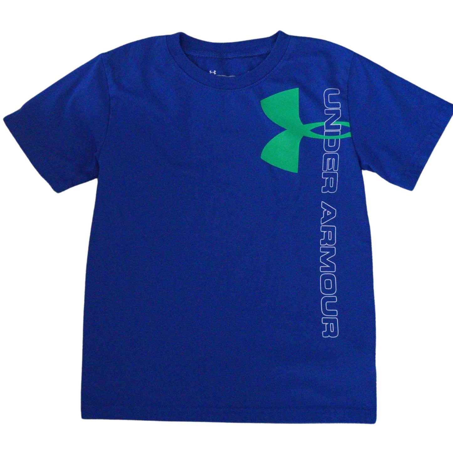 Camiseta infantil Under Armour con letras azules y verdes - Niño 7