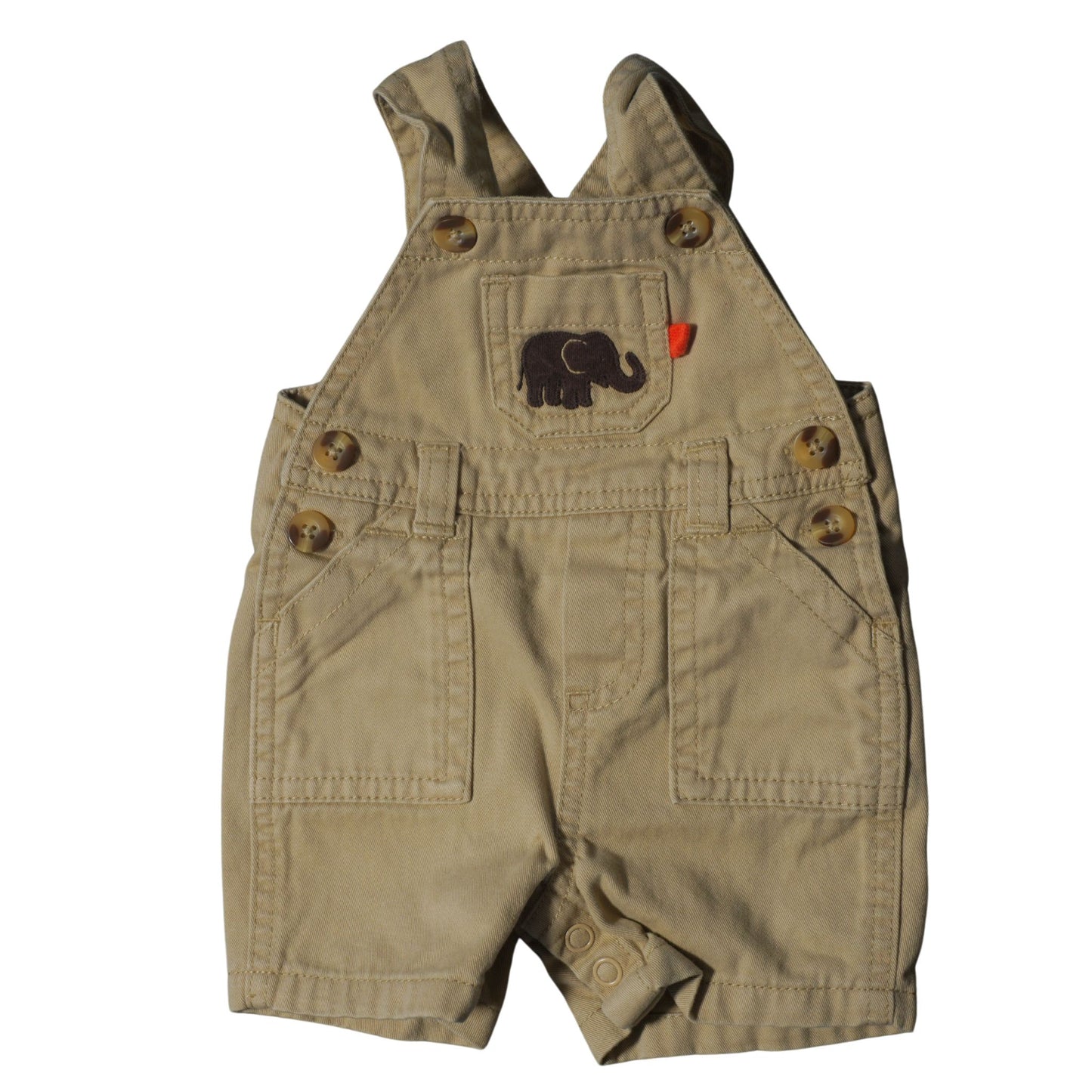 Baby Carter's - Khaki Elephant Overall with a Stripes Tshirt - Boy Newborn