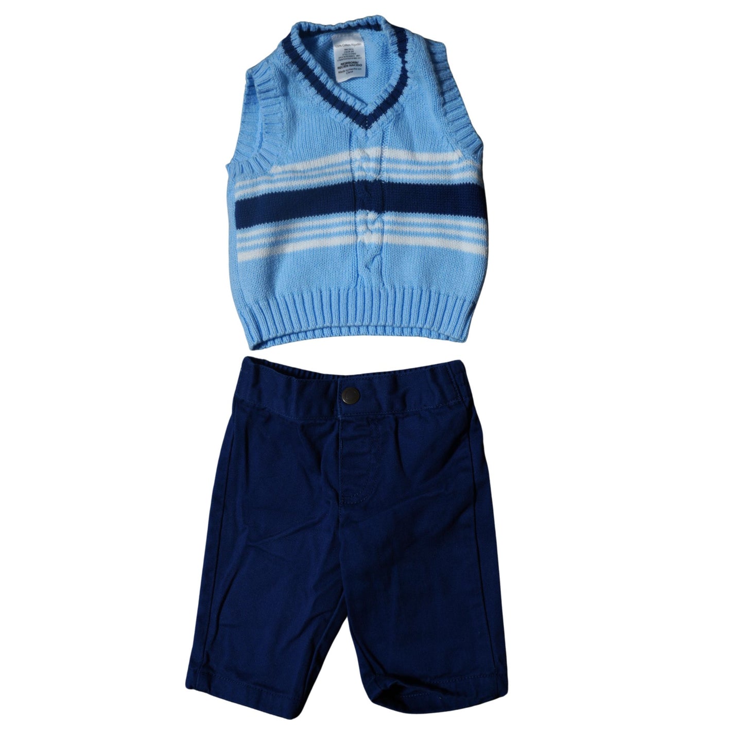 Conjunto de chaleco y pantalón para bebé - Azul - Niño recién nacido