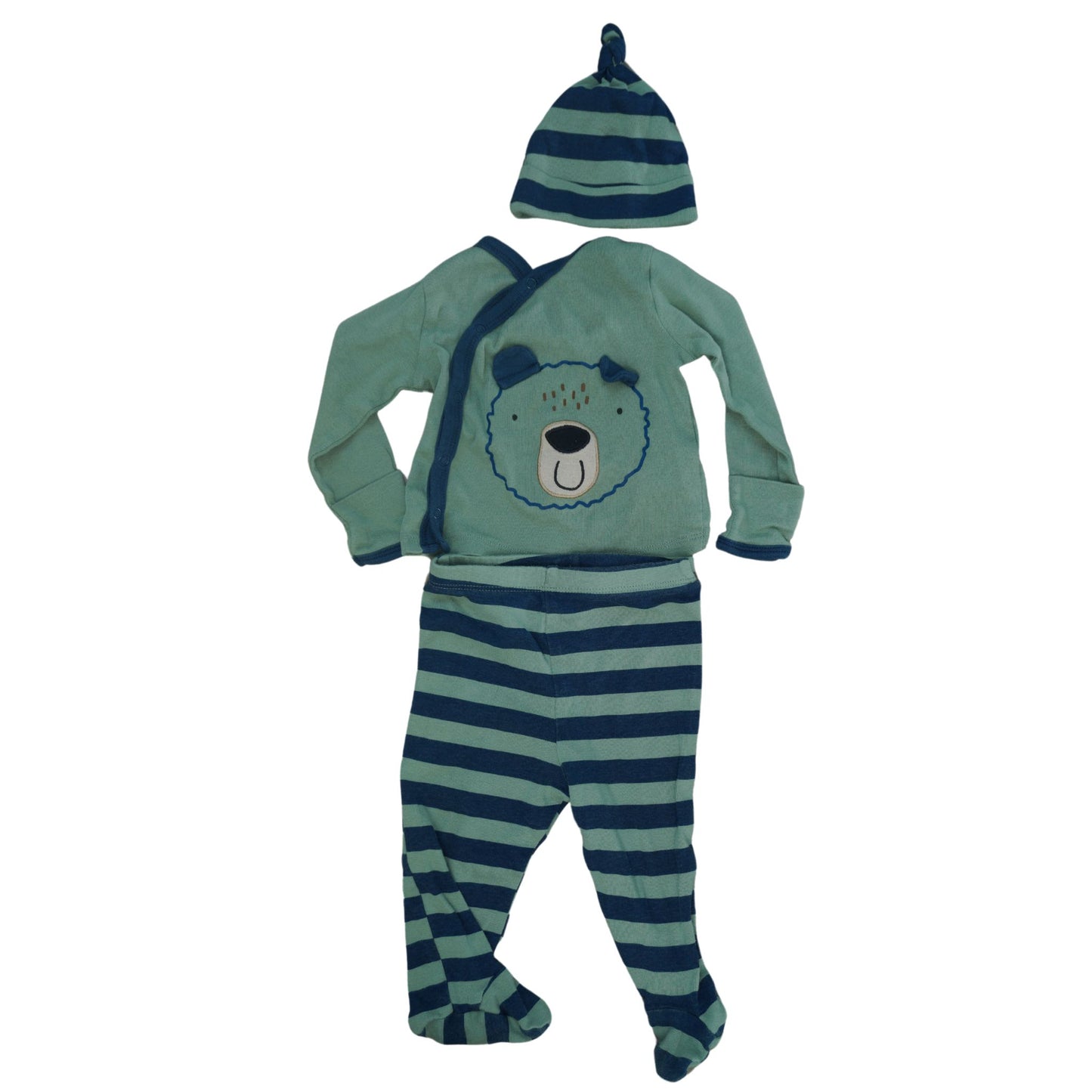 Baby Gerber - Conjunto de pijama de 3 piezas con cachorro verde y azul - Niño de 3 a 6 meses