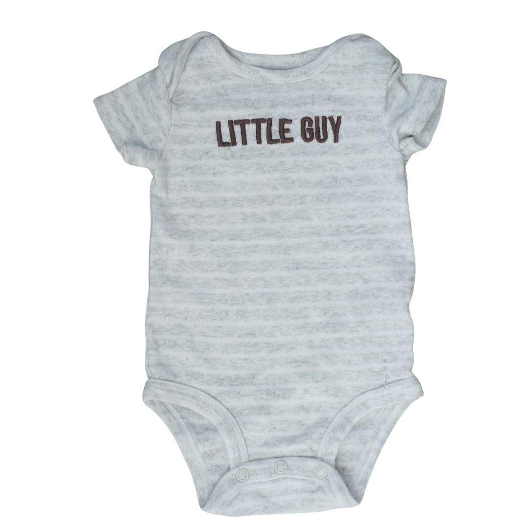 Baby Gray and White Carter's "Little Guy" Striped Bodysuit, 3 m