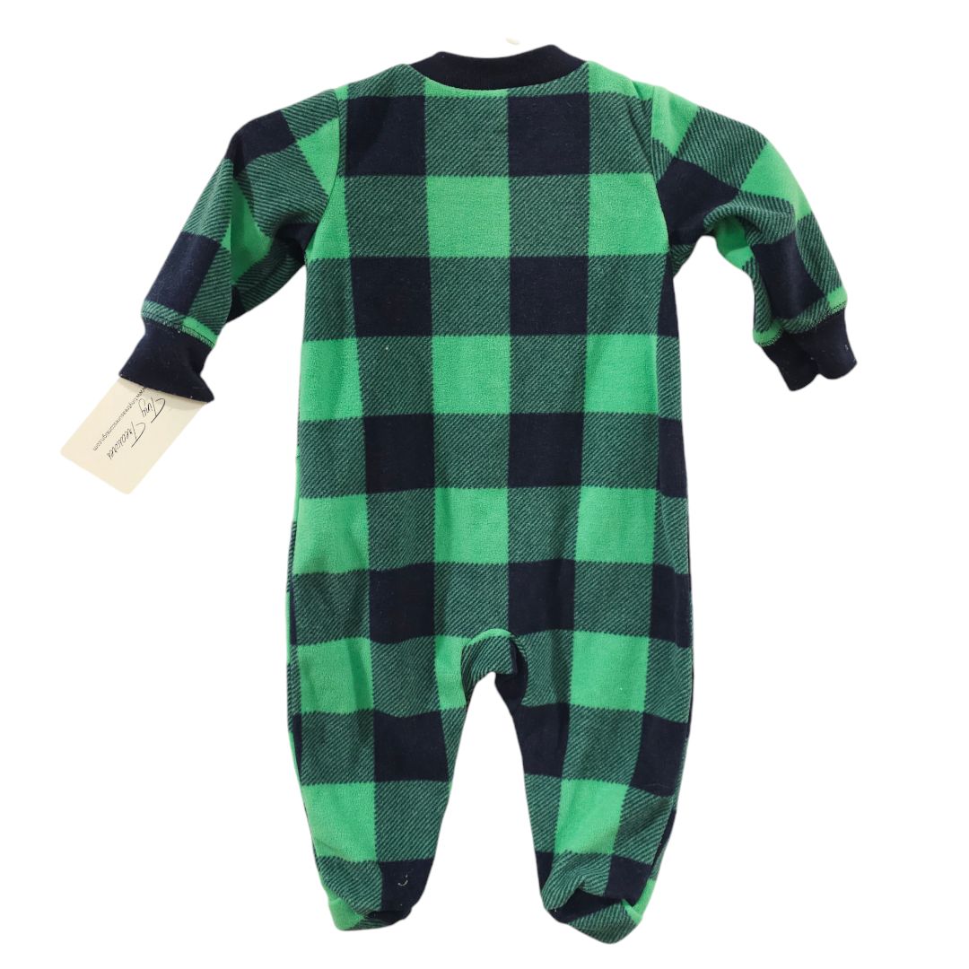 Carter's - Pijama de cuadros verdes de polar, 3 m