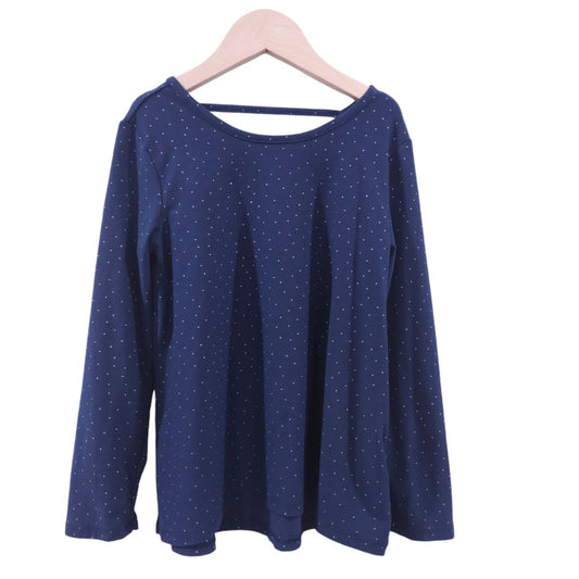 Wonder Nation - Blue Dotted Long Sleeve Blouse, 6/6X