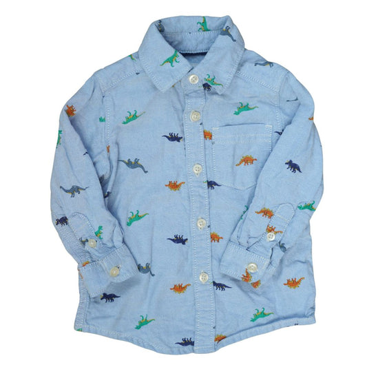 Baby Blue Carter's Dinosaurs Button-Up Shirt, 12 m