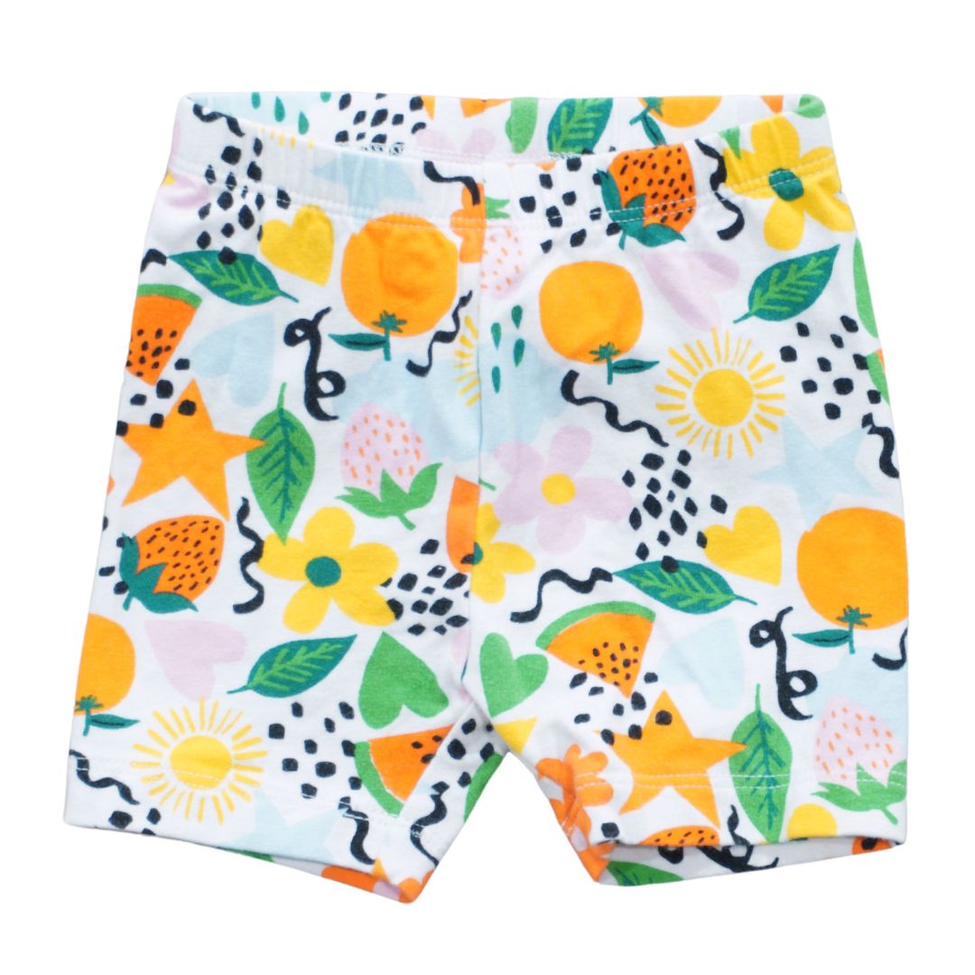 Toddler White Old Navy Fruit Bike Shorts, 18-24 m