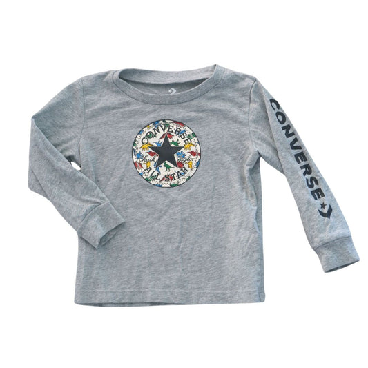 Toddler Gray Converse Long Sleeve Shirt, 24 m