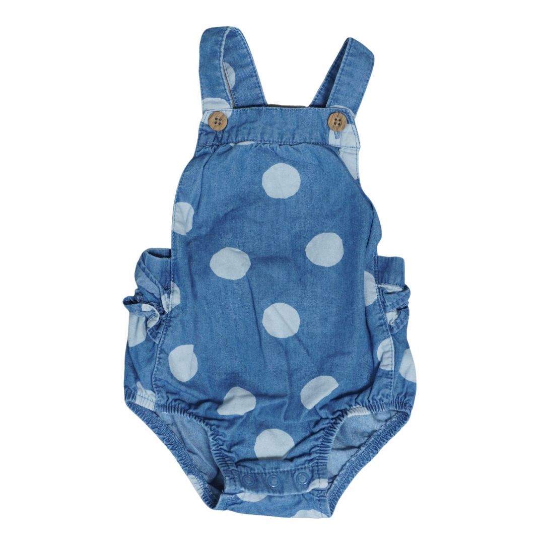 Baby Blue Carter's Ruffled Overall Bodysuit, 9 m