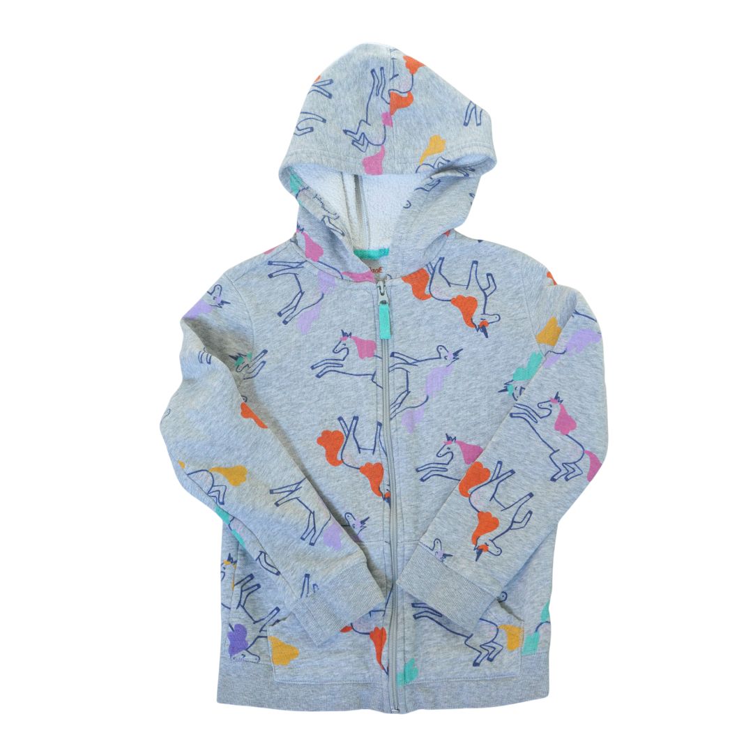 Kid's Gray Cat & Jack Unicorn Zip-up Jacket, 6/7