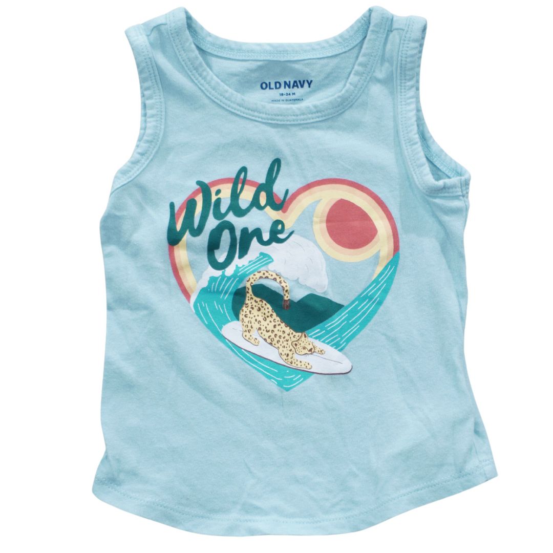 Toddler Blue Old Navy Wild One Tank Top, 18-24 m