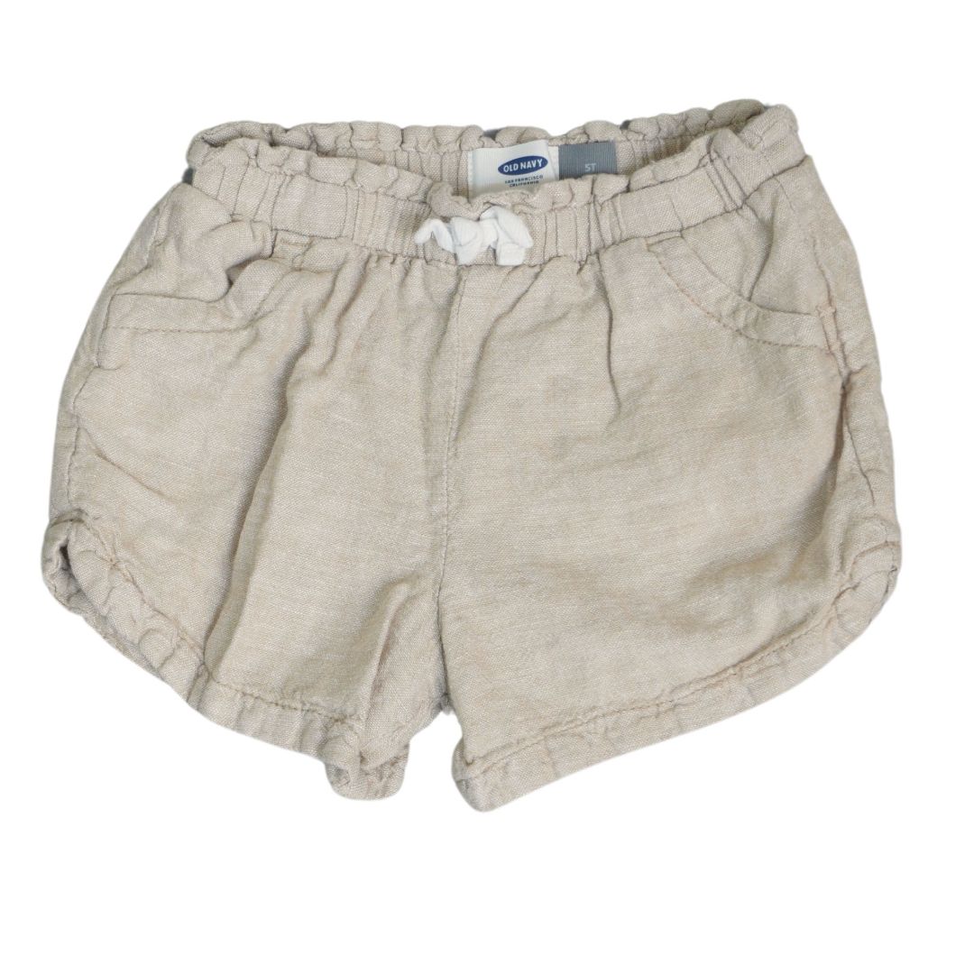 Pantalones cortos de lino Old Navy color caqui para niños pequeños, 5T