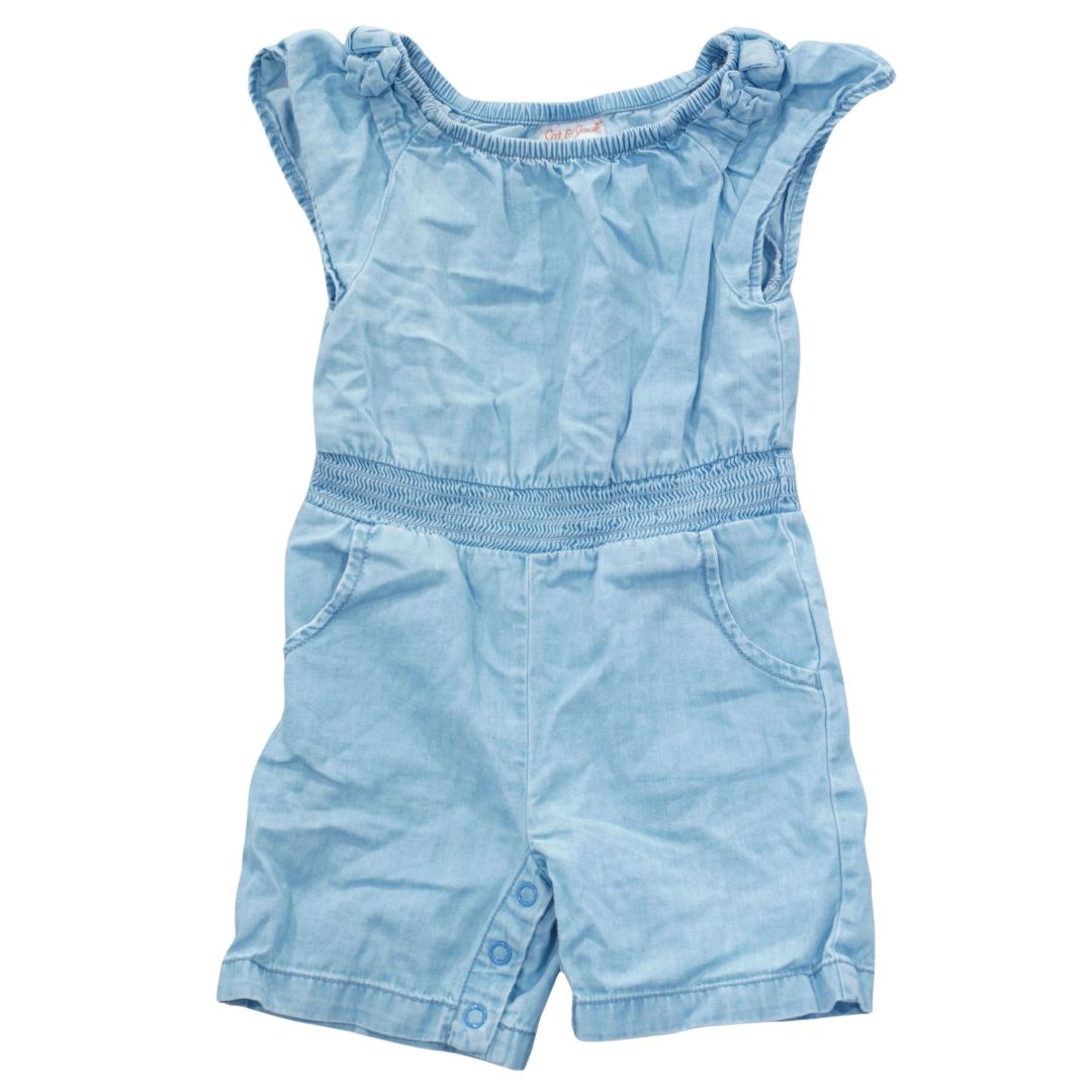 Blue Cat & Jack Lightweight Denim Romper, 12 m