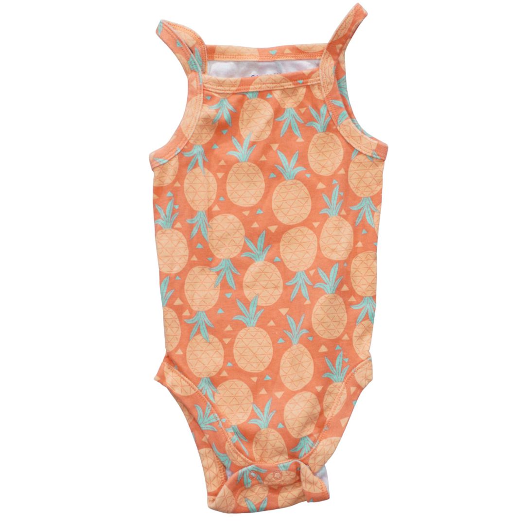 Toddler Orange Old Navy Pineapples Tank Top Bodysuit, 18-24 m