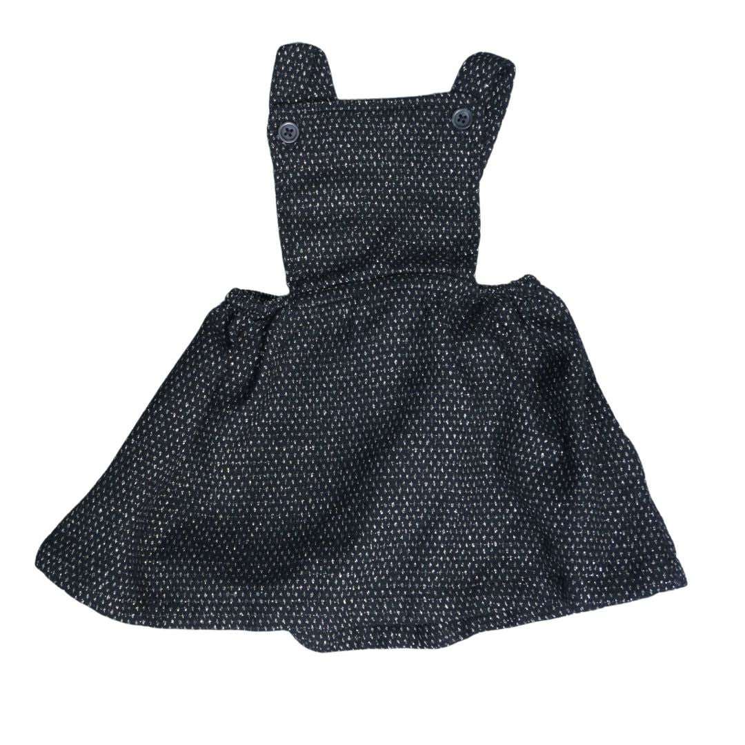 Vestido tipo delantal con estampado de dobby metalizado de Old Navy, color negro para bebé, talla 6-12 meses