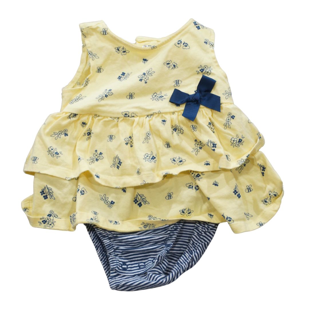 Vestido de una pieza con estampado de abeja Just One You, color amarillo, 9 m