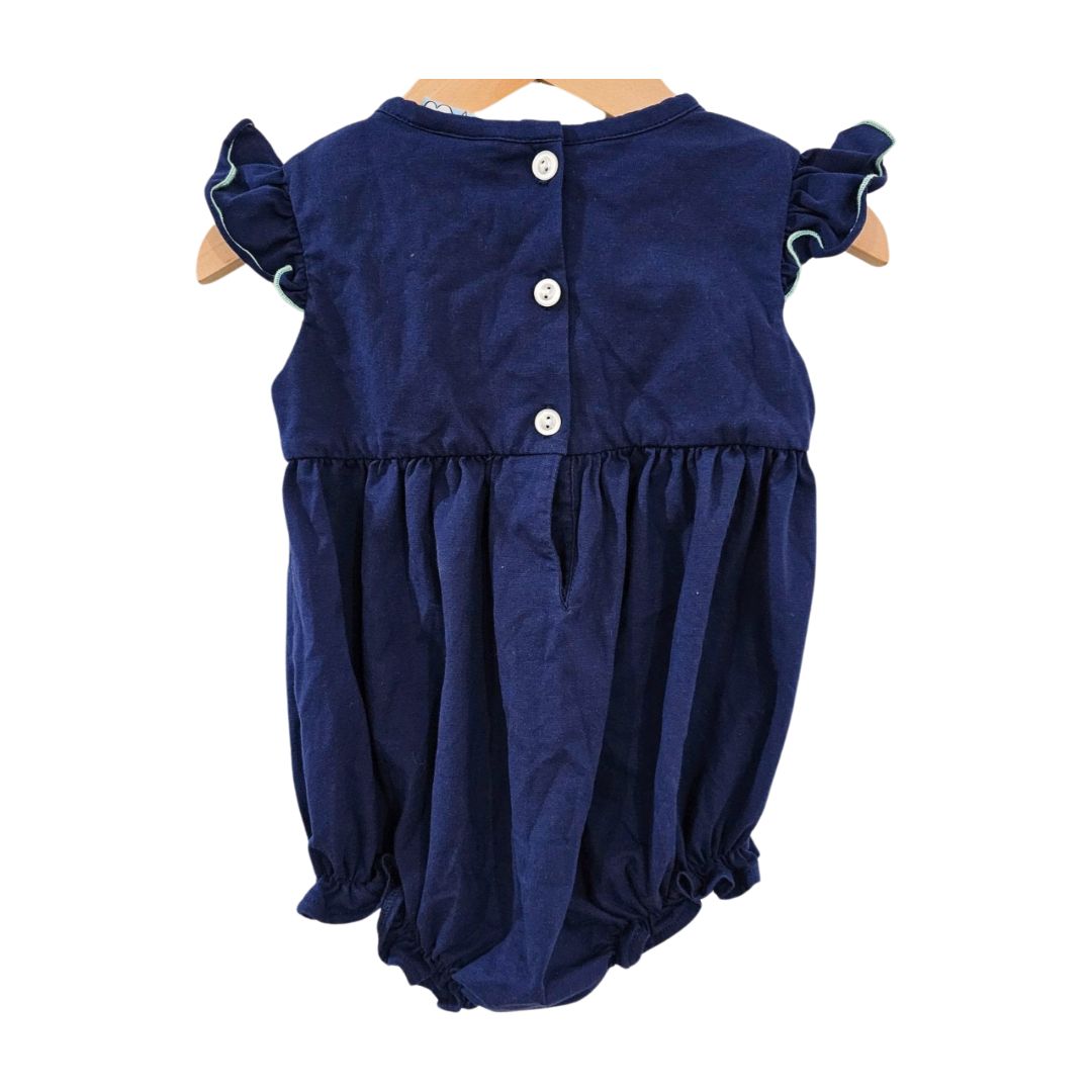 Three Sisters - Blue Golf Cart Romper, 12 m