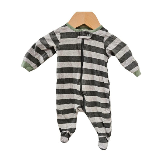 Gerber - Gray Striped Footed Pajama, Newborn