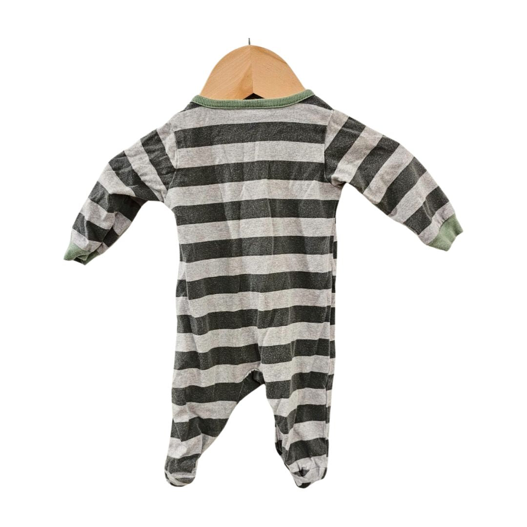 Gerber - Gray Striped Footed Pajama, Newborn