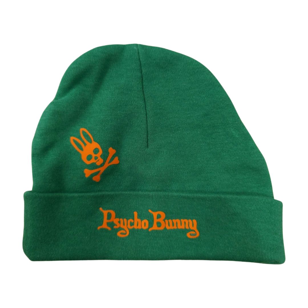 Jirafa sonriente - Camisón y gorro de conejito psicópata verde, 0-3 m