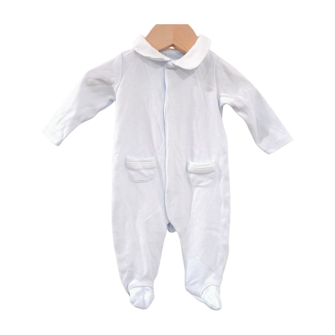 Edgehill Collection - Blue Collared Footed Pajama, 3 m