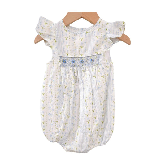 Edgehill Collection - White Floral Romper, 18 m