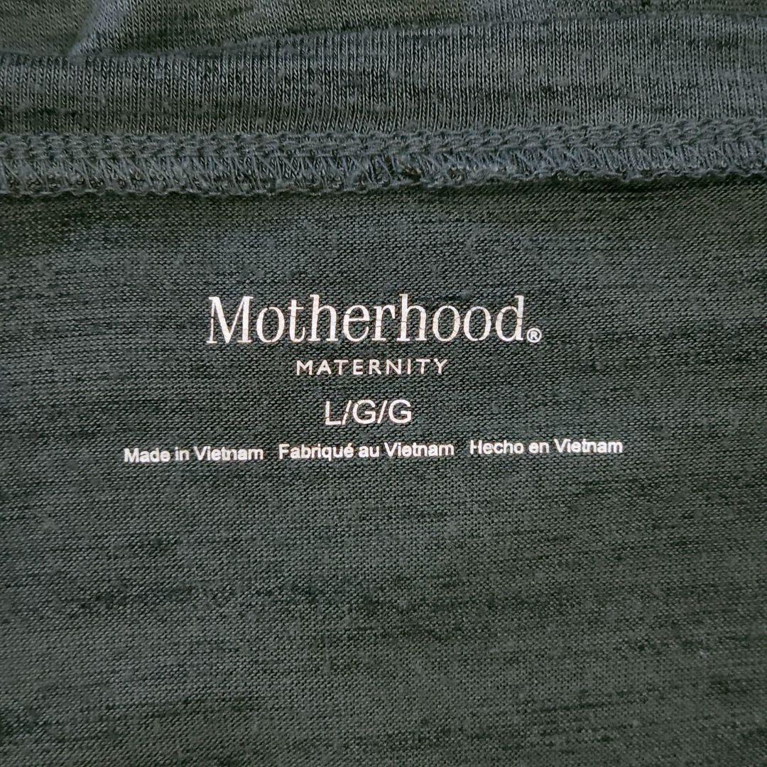 Motherhood Maternity - Green Long Sleeve V-neck Maternity Shirt, Large