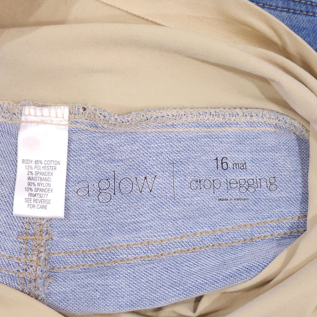 A Glow - Blue Maternity Crop Jegging, 16