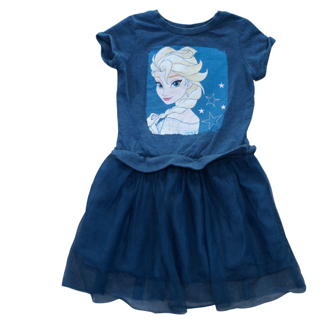 Toddler Blue Disney Elsa Frozen Tulle Dress, 5