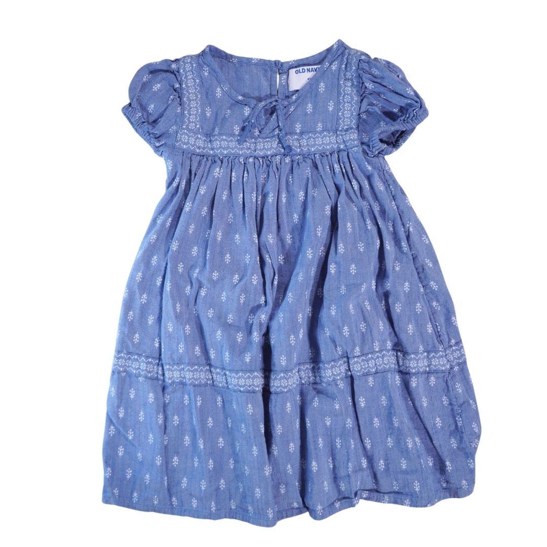 Kid's Blue Old Navy Puff-Sleeve Dress, 5T