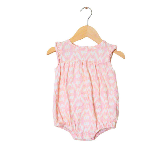 Pink and White Old Navy Pattern Romper, 6-12 m