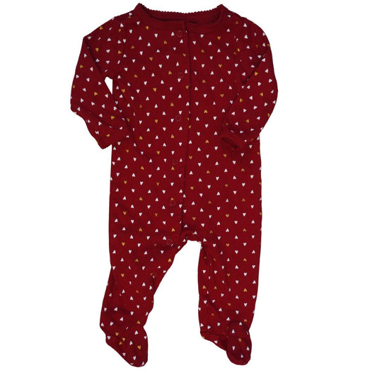 Baby Red Carter's Hearts Snap Footed Pajama, 6 m