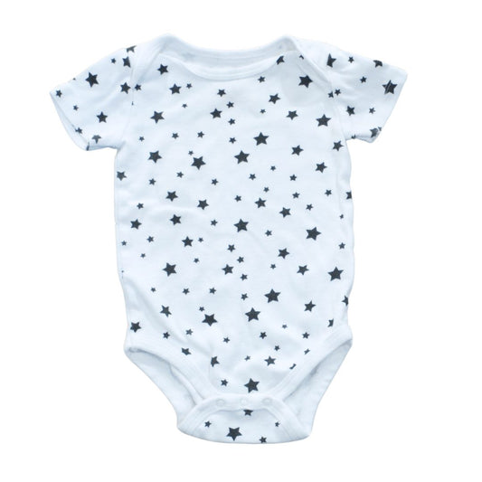 Baby White and Black Koala Baby Stars Bodysuit, 3-6 m