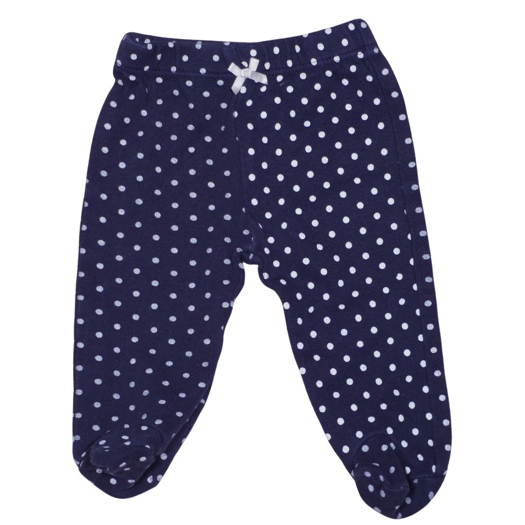 Baby Blue Spasilk Baby Polka Dot Footed Pants, 3 m