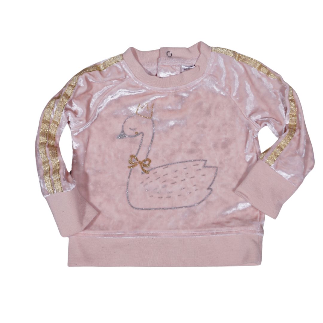 Sudadera de bebé cisne rosa bebé PL, 6 m