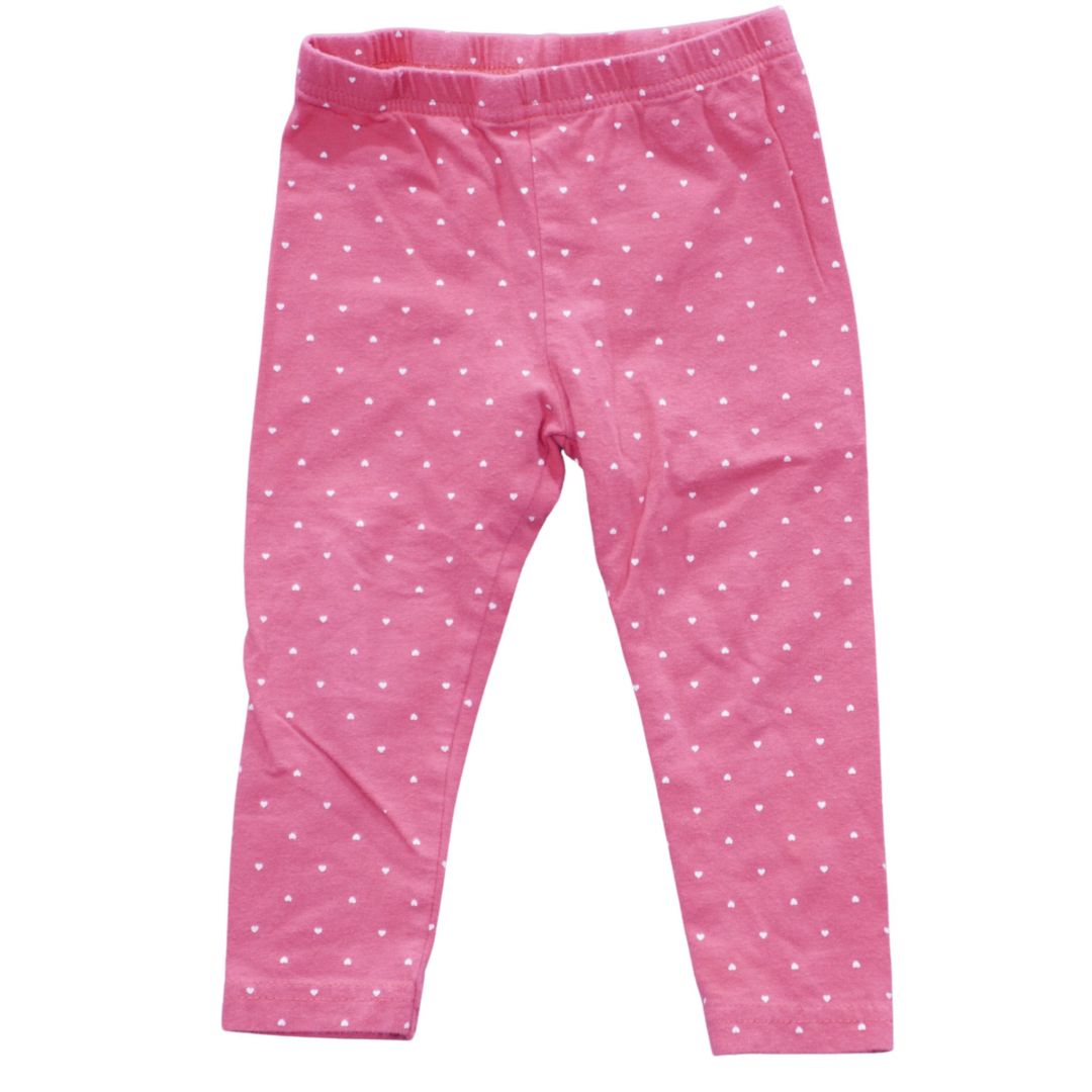 Leggings Carter's Hearts para bebé, color rosa, 18 m