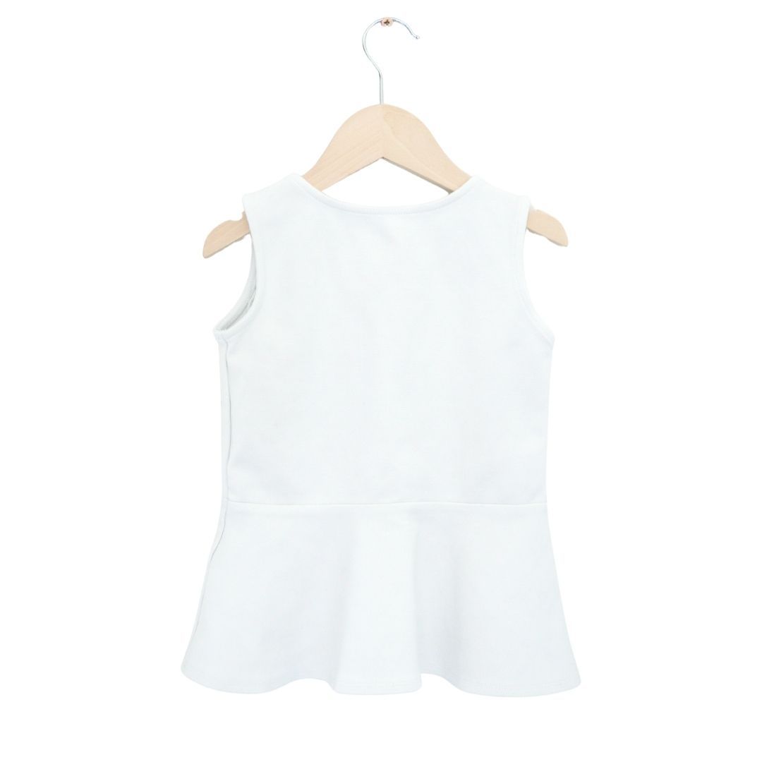 Blusa peplum para niña de The Children's Place, color blanco, talla 5/6