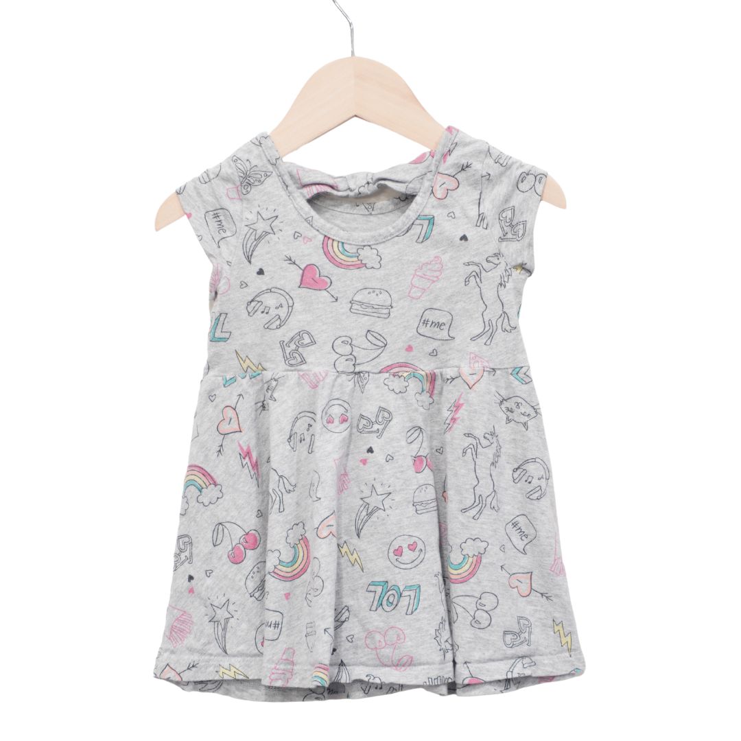 Gray The Children's Place Rainbow Dress, 2T