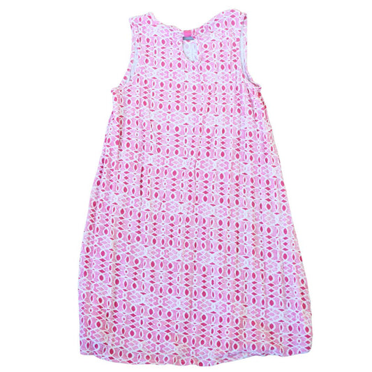 Vestido infantil con estampado de hiedra y corona rosa, talla M