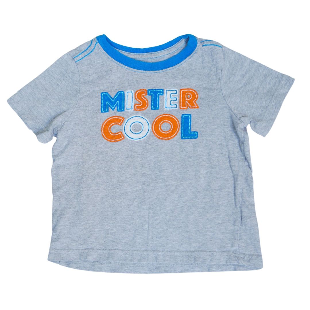 Camiseta gris Crazy 8 Mister Cool para niños pequeños, 2T