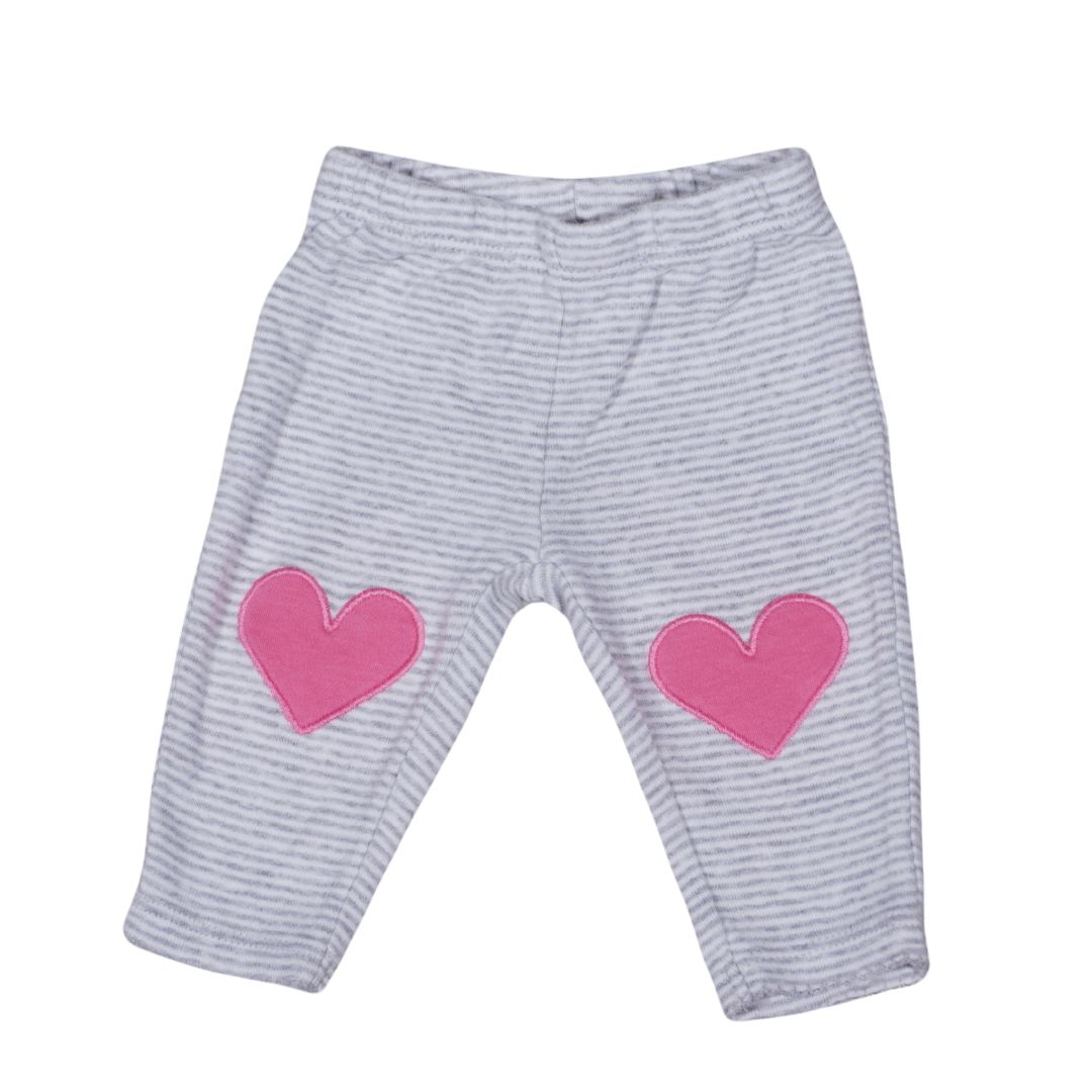 Baby Gray Carter's Striped Heart Pants, Newborn