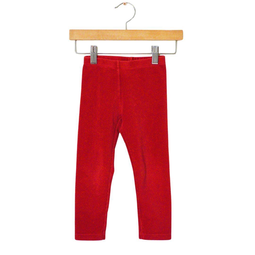 Pantalones de niña con canalé Gymboree rojo, 3T