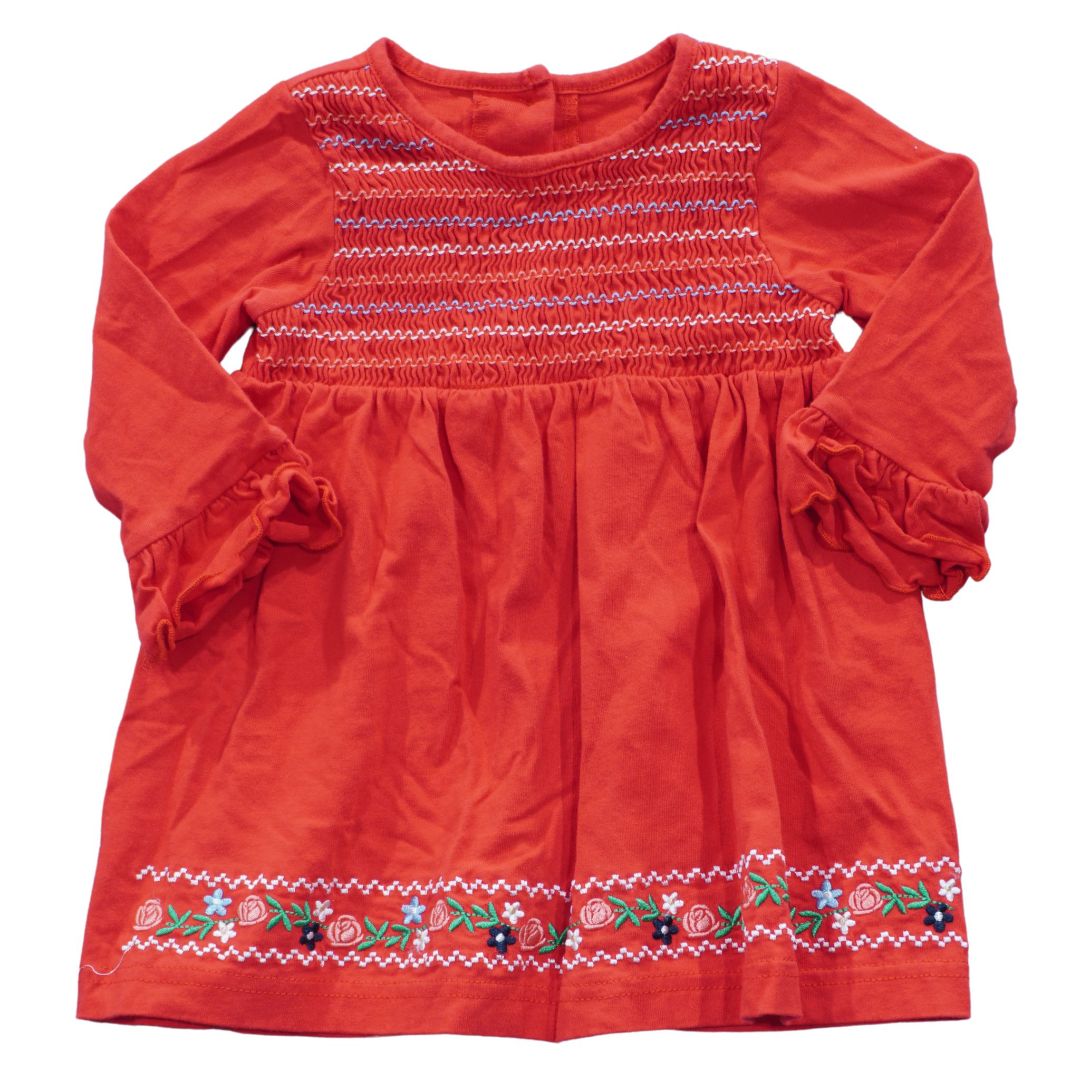 Vestido rojo Goodlad bordado para niña, 18 m