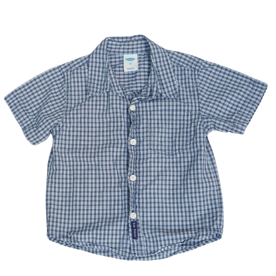 Toddler Black Old Navy Plaid Button-up Shirt, 2T