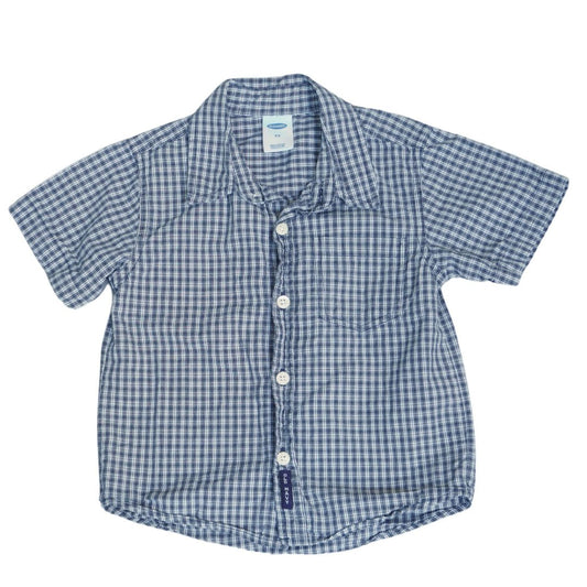 Camisa abotonada a cuadros de Old Navy negra para niño, 2T