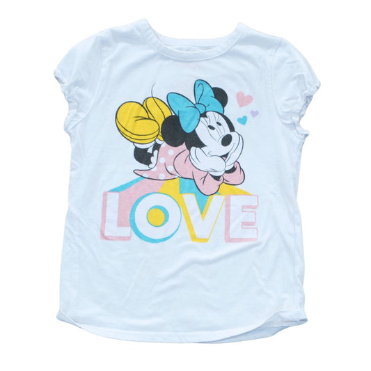 Camiseta infantil de Minnie Mouse de Disney Junior, color blanco, talla 5