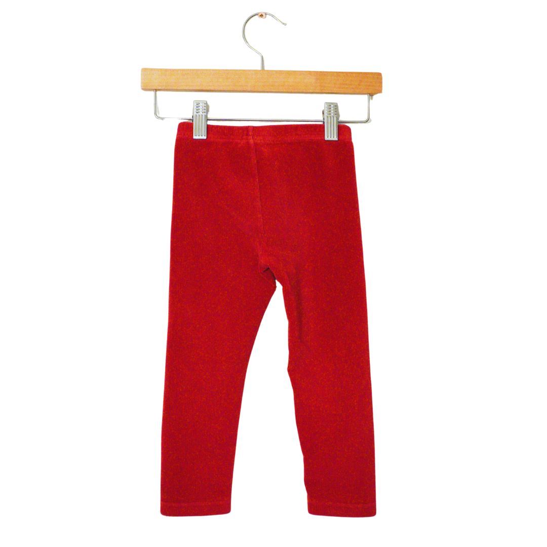 Red Gymboree Ribbed Girl's Pants, 3T