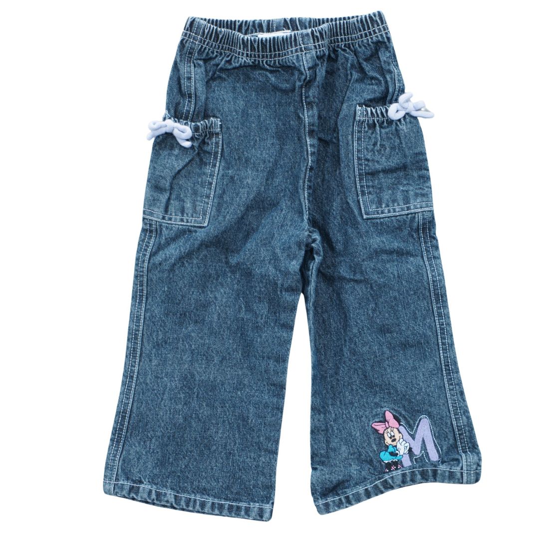 Pantalones vaqueros azules de Minnie Mouse de Disney para niñas pequeñas, 18 m