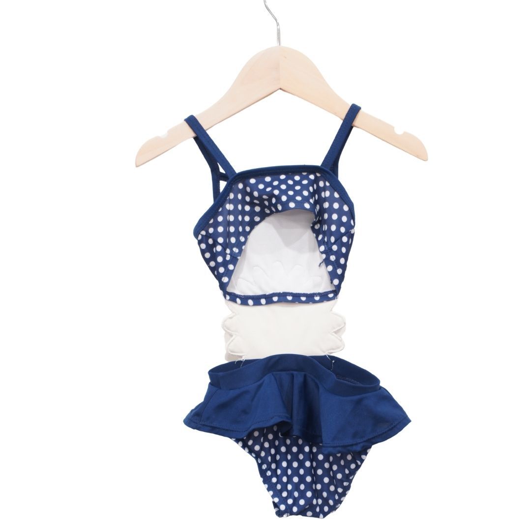 Blue Koala Kids Polka Dot One Piece Swimsuit and Swim Cap, 18-24 m