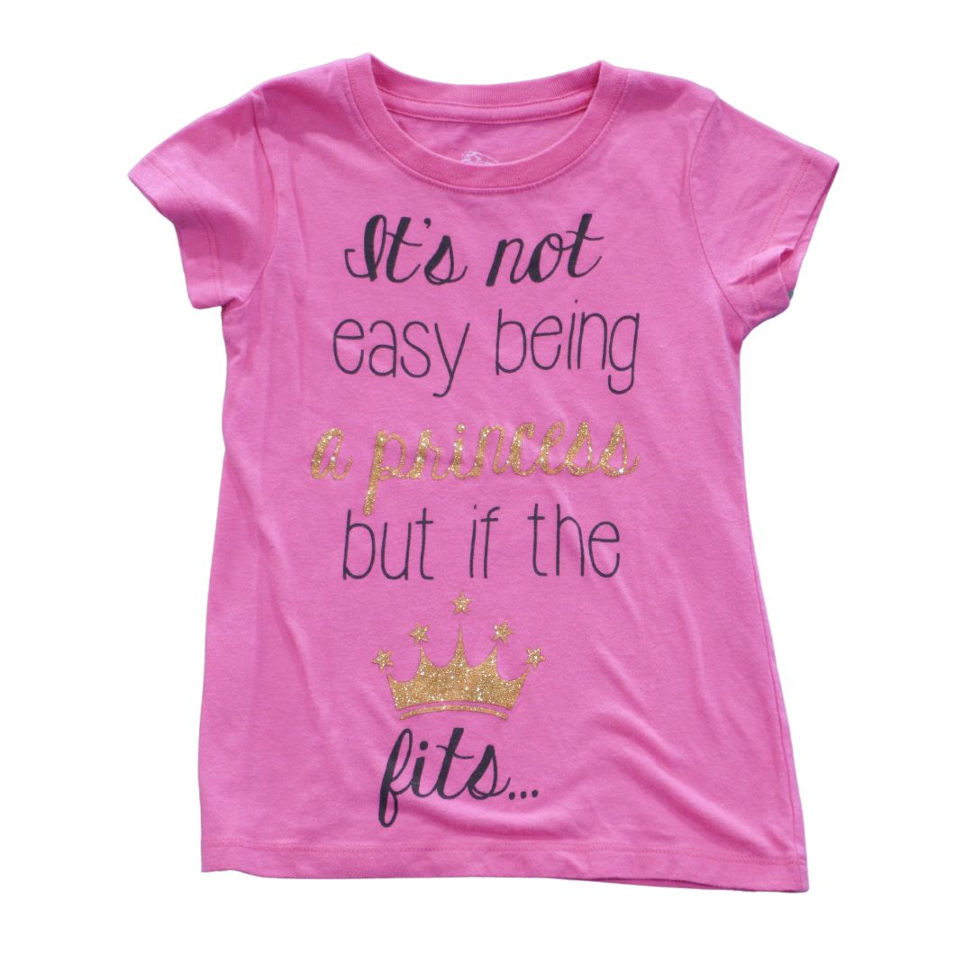 Kid's Pink Twirl Princesses T-Shirt, XS