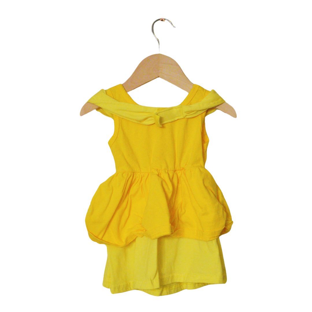 Yellow Ruikajia Casual Girl's Dress with Red Flower, 3T