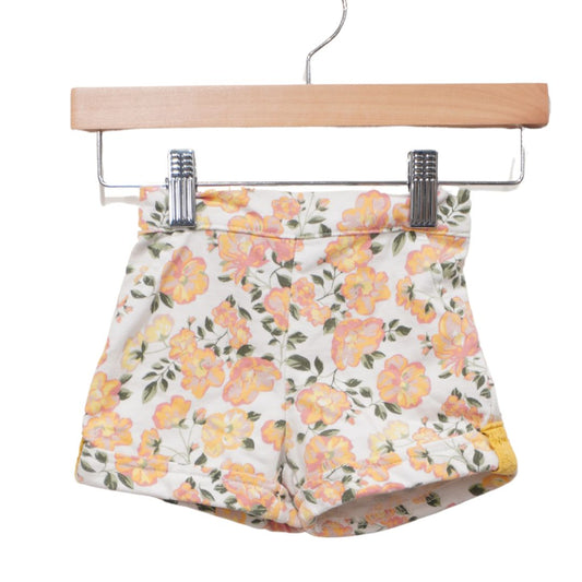 Pantalones cortos con estampado floral amarillo, 18 m